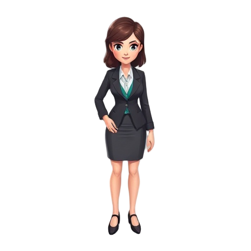 need a female character  in office outfit in isometric view