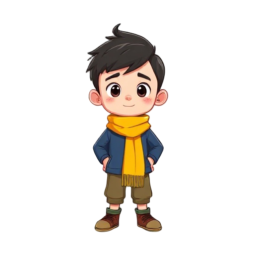 kid with yellow scarf