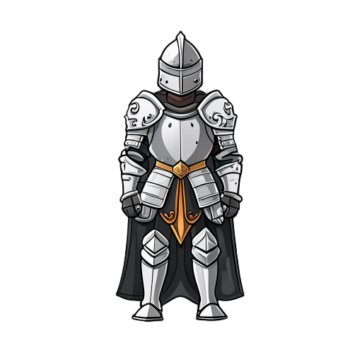 medieval knight with complex ornament