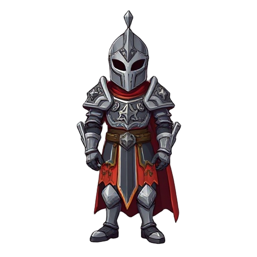 medieval knight with complex ornament