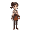 girl with a beautiful figure. warrior housewife
