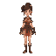 girl with a beautiful figure. warrior housewife