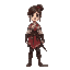 girl with a beautiful figure. warrior housewife