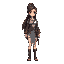 girl with a beautiful figure. warrior housewife, long hair