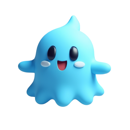 a blue ghost girl floating