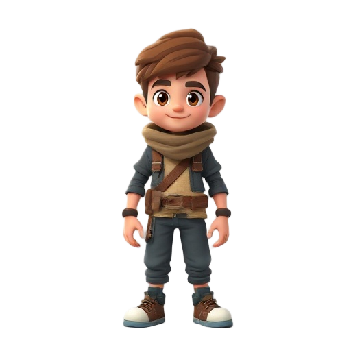 criar e vetorizar um personagem protagonista para um jogo de plataforma com temática ambiental