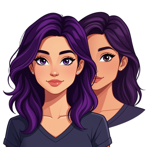 woman with dark purple hair 