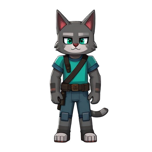 minecraft player that has a body of a cat