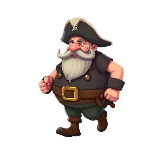 a fat pirate walking