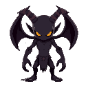 create a character : the character could have a humanoid silhouette with subtle demonic features like glowing eyes, cracked skin, or horns growing from their head or shoulders. 