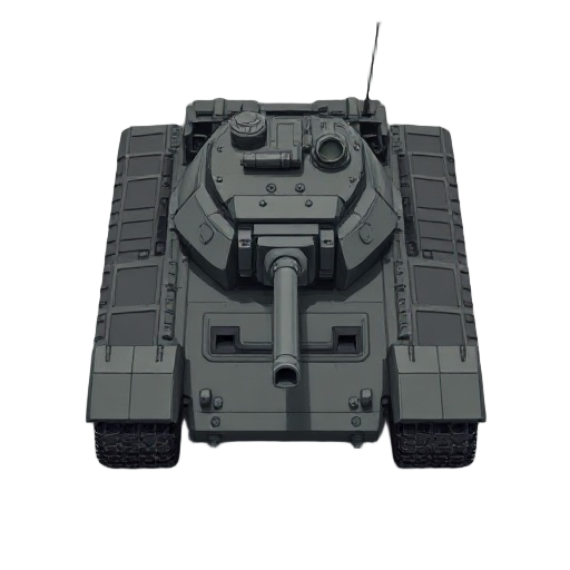 hull of heavy futuristic tank with rail gun