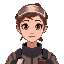 female assistent from spaceship. woman with mars theme