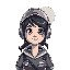 female assistent from spaceship. woman with moon theme