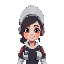 female assistent from spaceship. woman with moon theme