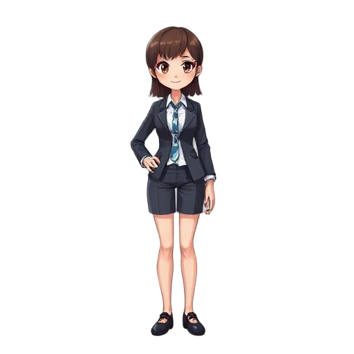 girl character in office outfit