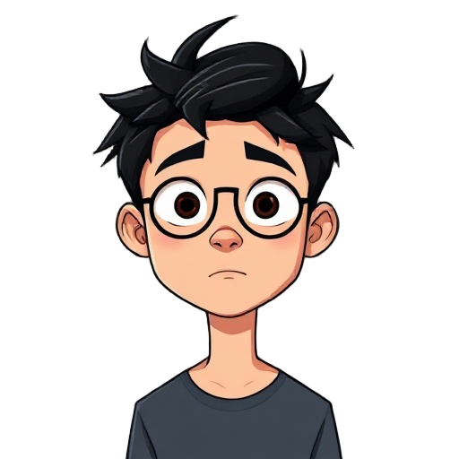 benson is a young man who gives off a quiet, introverted, and thoughtful vibe. he is caught in a surreal psychological journey filled with confusion and self-discovery. his appearance reflects his introspective and nerdy nature. messy black hair, slightly