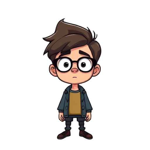 benson is a young man who gives off a quiet, introverted, and thoughtful vibe. he is caught in a surreal psychological journey filled with confusion and self-discovery. his appearance reflects his introspective and nerdy nature