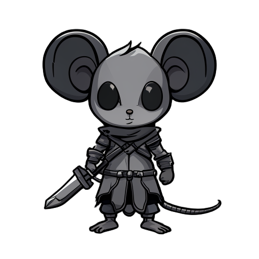 cute mouse warrior hollow knight style 