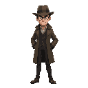 mature looking victorian era investigator with slight anime look