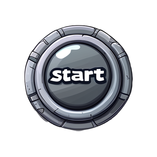 sci-fi button with text "start"