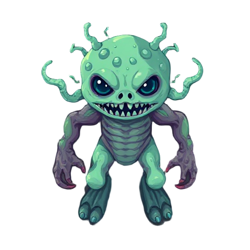 grotesque creature made of cells, mutated lab experiment, pixel arts