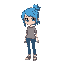 teenage girl with blue hair