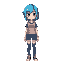 teenage girl with blue hair 