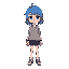 teenage girl with blue hair 