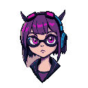 head of cyberpunk gotic girl