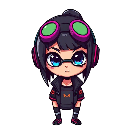 cyberpunk gotic girl, just head
