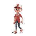 fast food worker walking