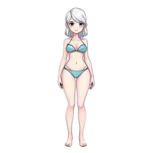 bikini albino woman