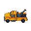  sprite of a tow truck  with a top view, with black limit line 