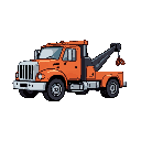  sprite of a tow truck  with a side view, with black limit line 