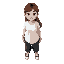 1girl,white t-shirt,black pants,baggy pants,sneakers,