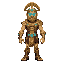 athletic human body with features typical of ancient greek warriors.  ancient bronze armor with fluorescent blue energy circuits running across his torso and arms.  viking-style helmet, golden and runic, with bright cyan eyes that exude divine and technol