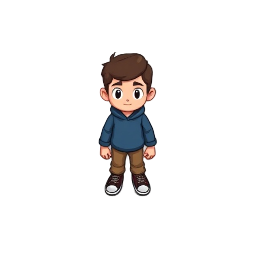 player character in a top down 2d game with character size of 16 by 16 pixels