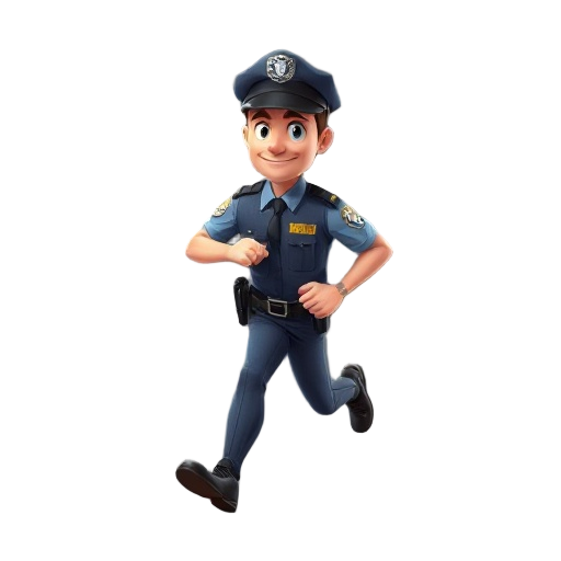 policeman running position