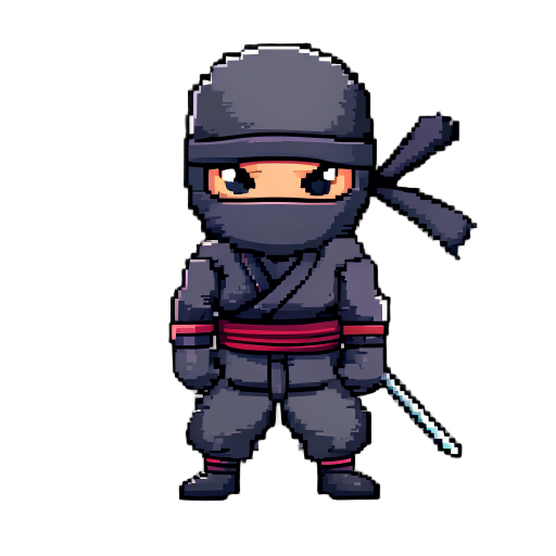 ninja pixelado