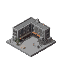 make a biulding for my isometric game urban style gray pallet detroid like old 