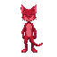 human red neon cat