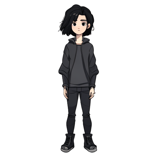 wang lin, black hair