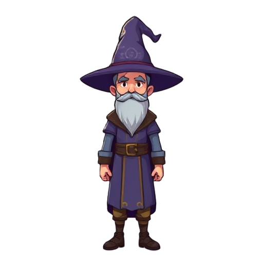 a pixel wizard man