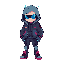 2d platformer cute thunder like ,cyberpunk,jacket on, high life 
