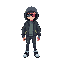 2d platformer cute land like ,cyberpunk,jacket on, high life 