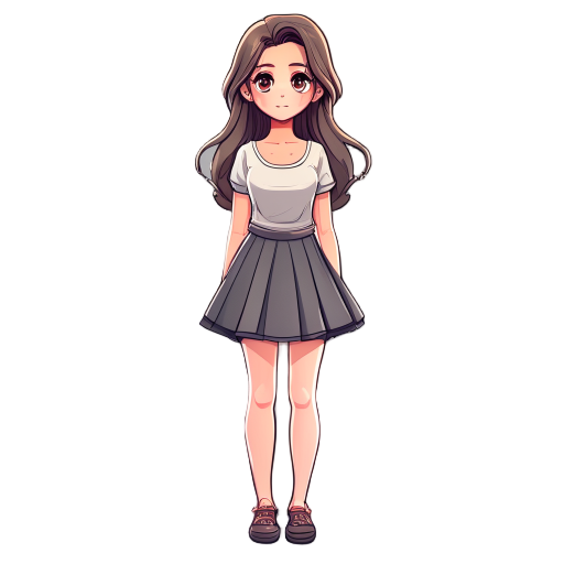 beautiful girl in skirt