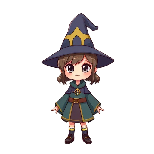 girl mini character wizard