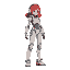 an extremely detailed, red-haired girl with a space explorer body, scifi style.