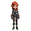 an extremely detailed, red-haired girl with a space explorer body, scifi style.