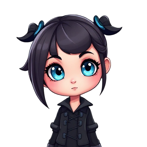 goth girl with blue eyes